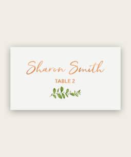 Copper Name Cards with Greenery