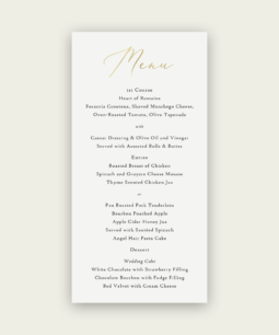 Wedding Menus