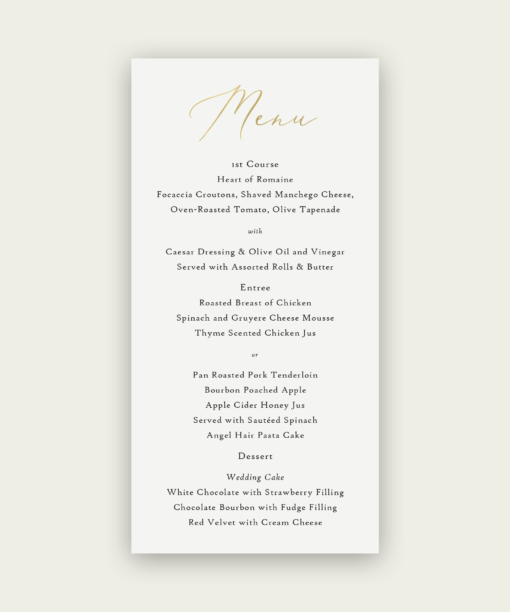 Wedding Menus