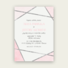 Silver geometric wedding invitations