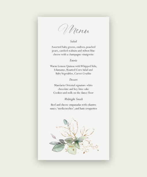 Gilded Branches Wedding Menus - Image 2