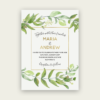 Green floral wedding invitations