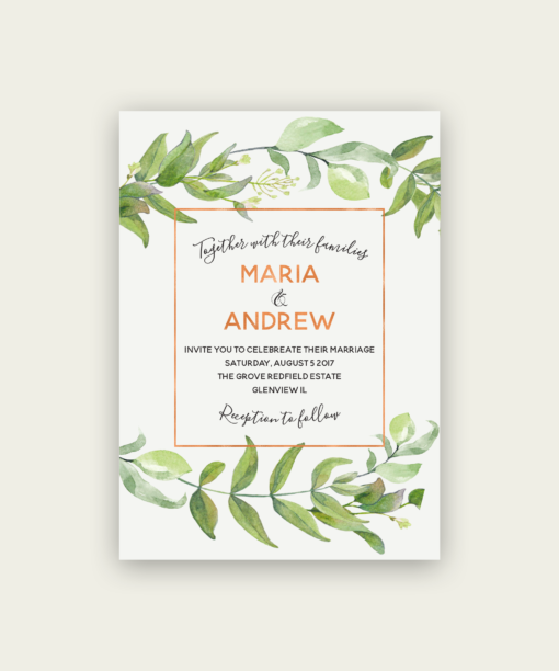 Green Floral Wedding Invitations - Image 4