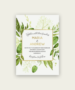 Greenery wedding invitations