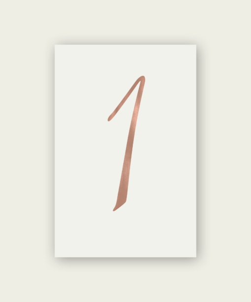 A simple rose gold table number