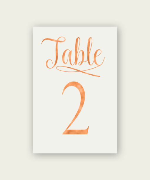 Modern Script Table Numbers