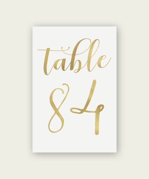 An elegant gold table number