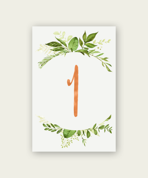 Greenery Circlet Table Numbers - Image 4