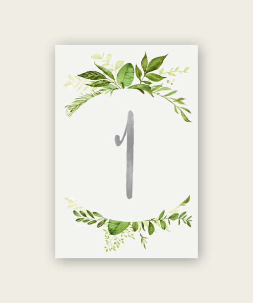 Greenery Circlet Table Numbers - Image 2