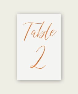 A modern copper foil table number