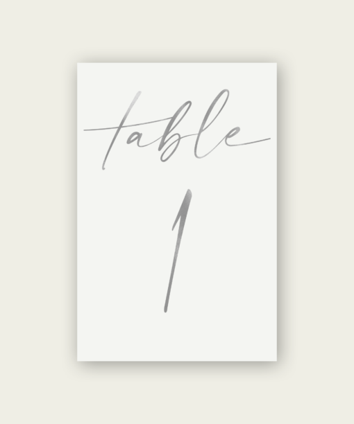 Silver Table Numbers