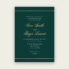 Green and Gold Wedding Invitations