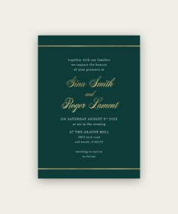 Green and Gold Wedding Invitations